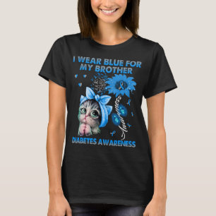 Camiseta Gato Engraçado Eu Visto Azul Para Meu Irmão Diab