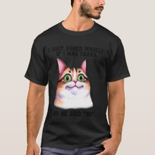 Camiseta Gato Engraçado Falando Sozinho Humor para Loucos p