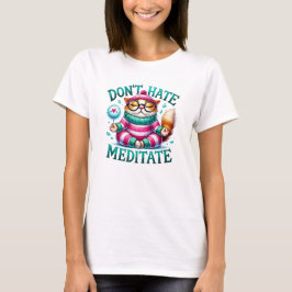 Camiseta Gato Engraçado Fazendo Pose de Ioga