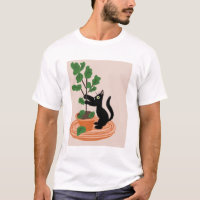 Gato engraçado figueira plantas em vaso Desenhado 