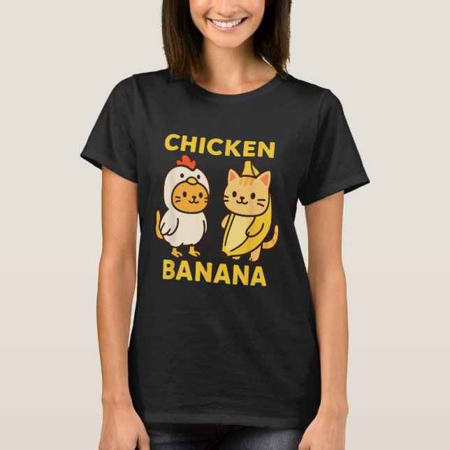 Camiseta Gato Engraçado Frango Nana  (Frente)
