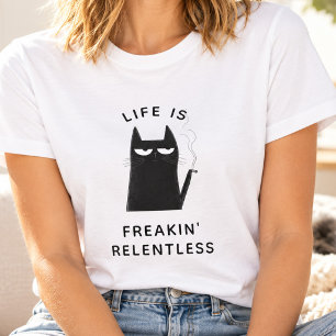 Camiseta Gato engraçado fumando Citação moderna Humor sarcá