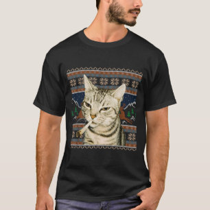 Camiseta Gato engraçado fumando meme natal camisola feia de