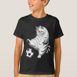 Camiseta Gato Engraçado Futebol Ll Gráfico