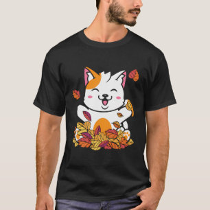 Camiseta Gato Engraçado Gatinhos de Pet Amantes de outono F