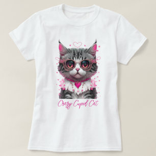 CAMISETA GATO ENGRAÇADO "GATO CRAZY"