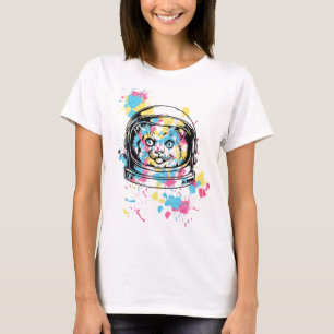 Camiseta Gato Engraçado Gato Espacial Alien Gatinh