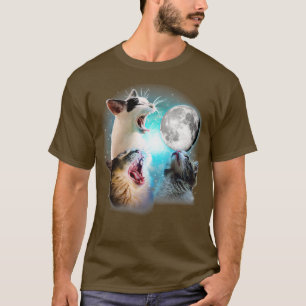 Camiseta Gato Engraçado, Gatos A Mogar À Lua, Gato Ao Lover