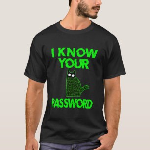Camiseta Gato Engraçado Hacker Eu Sei Sua Senha