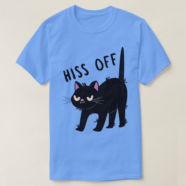 Camiseta Gato engraçado Hiss Off Men Women (Frente do Design)