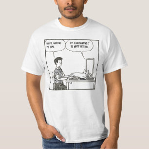 Camiseta Gato Engraçado Humor do Trabalho de Escritório Car