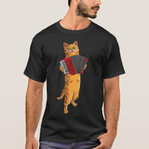 Camiseta Gato Engraçado Jogando Acordeão Legal Presente