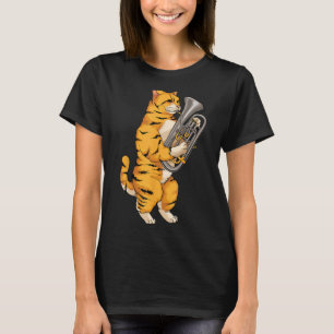 Camiseta Gato Engraçado Jogando Euphonium Legal Love Música