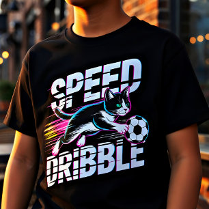 Camiseta Gato Engraçado Jogando Futebol - Presente para Cri