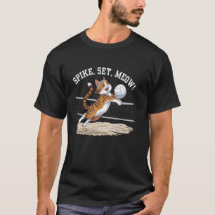 Camiseta Gato Engraçado Jogando Volei Kitten Volei Pla