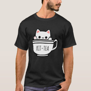 Camiseta Gato Engraçado Kit Chá Pun Kawaii Gato