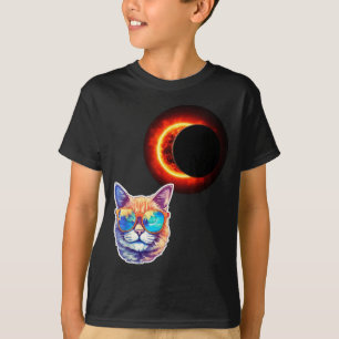 Camiseta Gato Engraçado Legal Usando Óculos de Sol Assistin