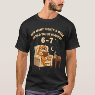 Camiseta Gato Engraçado Lendo 6-7 Meme Amante de Livros Eng