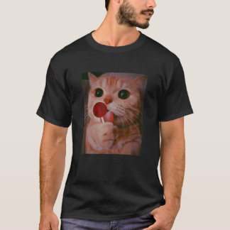 Camiseta Gato Engraçado Lollipop Meia Gatinho Engraçada Gat