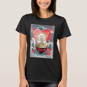 Camiseta Gato Engraçado Macarrão Ramen Dia dos Namorados An