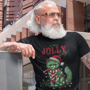Camiseta Gato Engraçado Mal-Humorado Natal Feriado