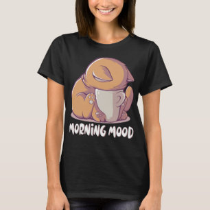 Camiseta Gato Engraçado Manhã Humor Gato Sarcástico Amantes