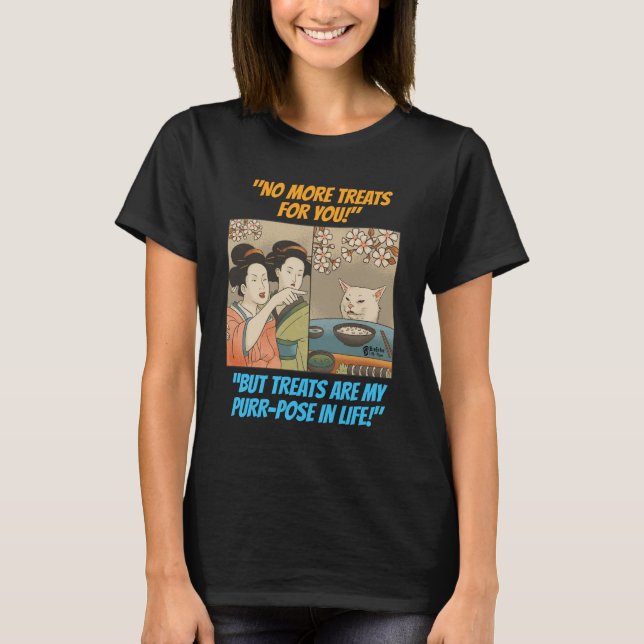 Camiseta Gato Engraçado, Mulheres Negras (Frente)