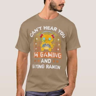 Camiseta Gato Engraçado não te ouve, estou jogando e comend