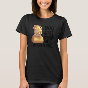 Camiseta Gato Engraçado No Rolamento De Janto Para Gatinhos