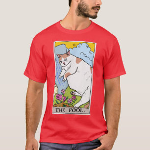 Camiseta Gato Engraçado O Cartão De Tarô Torrado Do Dia das
