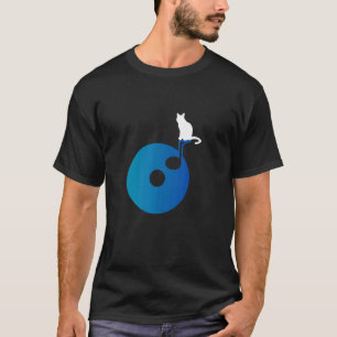 Camiseta gato engraçado ouvindo música retro medidor VU HI-