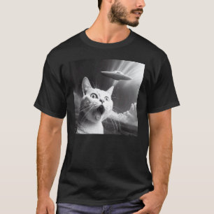 Camiseta Gato Engraçado OVNI Alien