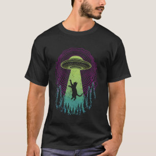 Camiseta Gato Engraçado OVNI Alien Gato Mãe Gato Pai Humor