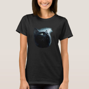 Camiseta Gato Engraçado OVNI Espaço Lua