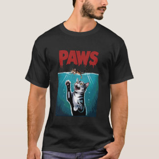 Camiseta Gato Engraçado Paródia Rato Gato Divertido Caçando