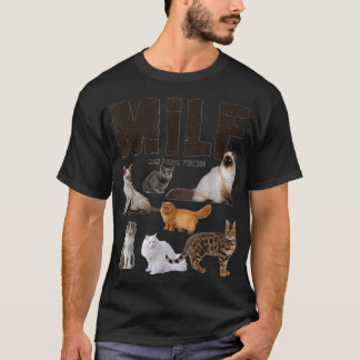 Camiseta Gato Engraçado Passa MILF Homem Eu Adoro Felinos
