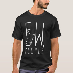 Camiseta Gato Engraçado Pessoas Desagradáveis Introvertido