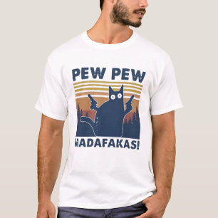 Camiseta Gato Engraçado Pew Madafakas vintage