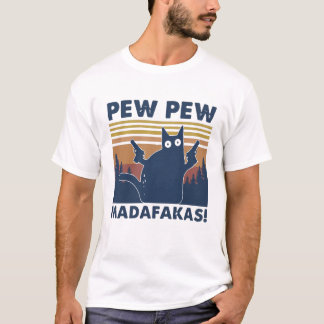 Camiseta Gato Engraçado Pew Madafakas vintage