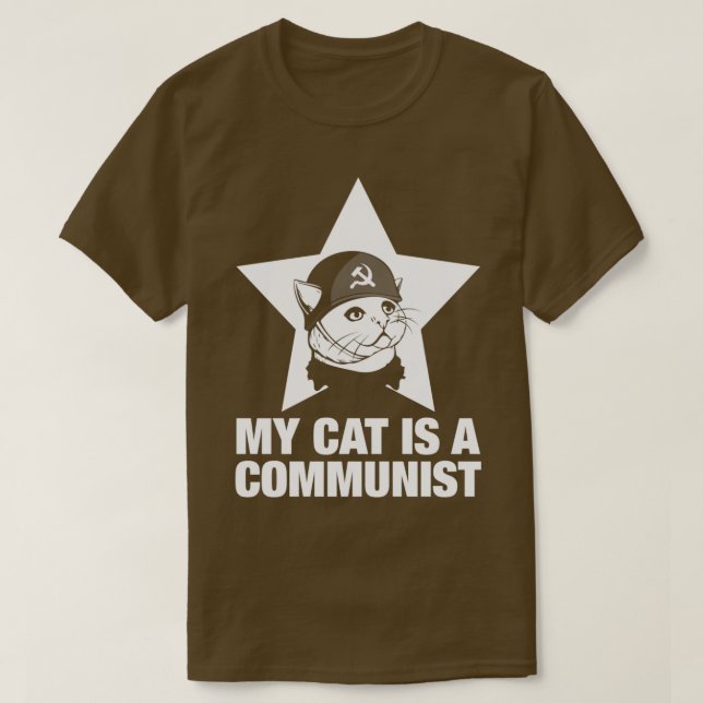 Camiseta Gato Engraçado Presente Meu Gato É Comunista (Frente do Design)