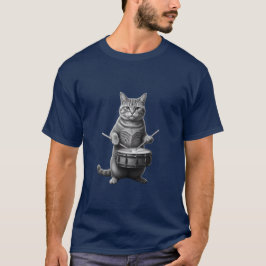 Camiseta Gato engraçado Presente para amante de música_Gato
