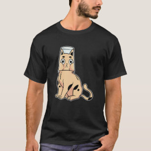 Camiseta Gato Engraçado Preso Num Vidro. Humor Cat Lover