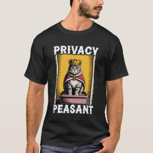 Camiseta Gato engraçado privacidade camponês gato caixa de