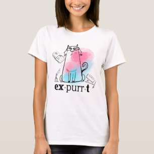 Camiseta Gato Engraçado Pun Expurrando Desenho Felino Gelad