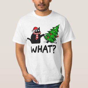 Camiseta Gato Engraçado Que Gato Negro Puxando Árvore De 