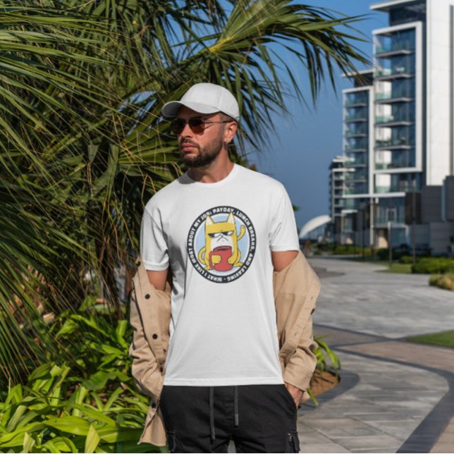 Camiseta Gato Engraçado Que Trabalhava (Criador carregado)