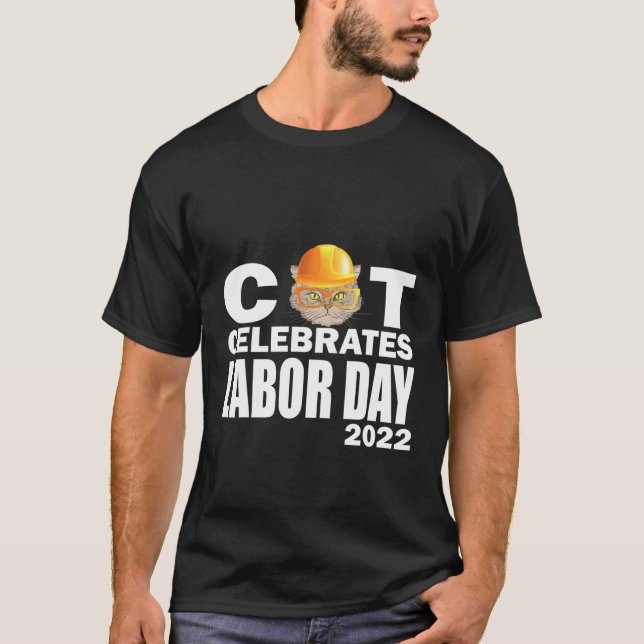 Camiseta Gato Engraçado Ragdoll Celebra Dia Do Trabalho 4 D (Frente)
