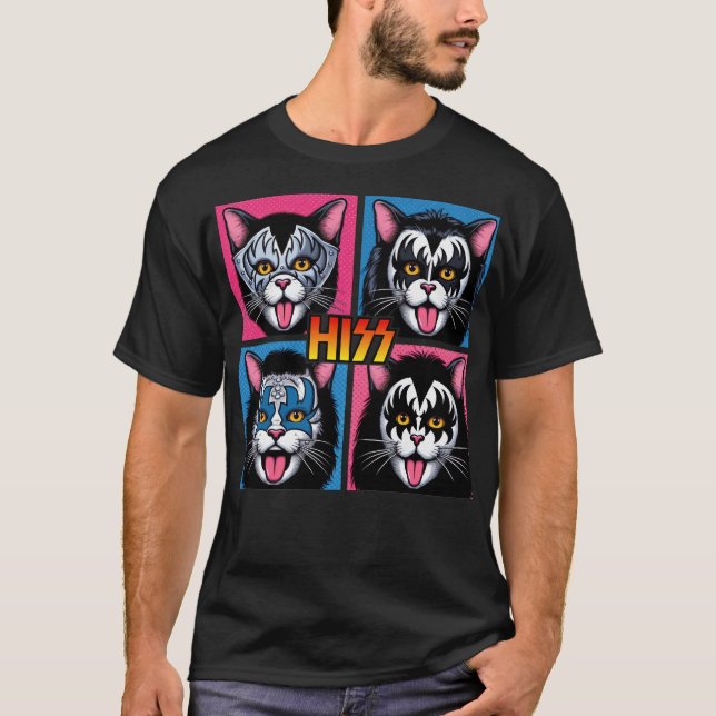 Camiseta Gato Engraçado Rocha e Rolo para Pai de Gato (Frente)