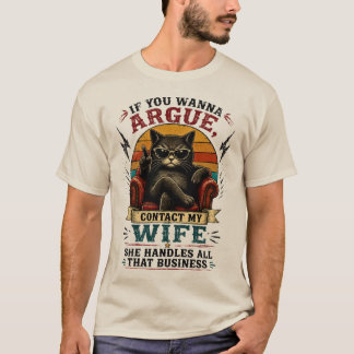 Camiseta Gato Engraçado Se Quiser Discutir Contate
