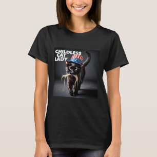 Camiseta Gato Engraçado Senhora Trump Hair Easy Halloween